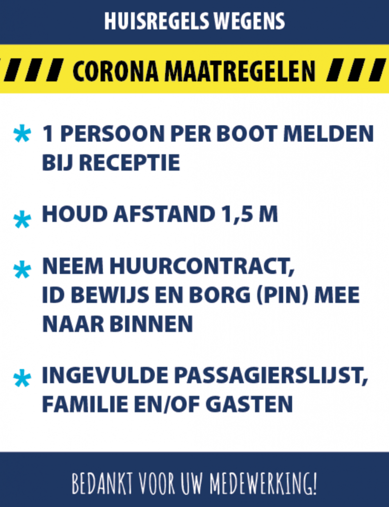 Corona maatregelen vaarvakantie friesland 